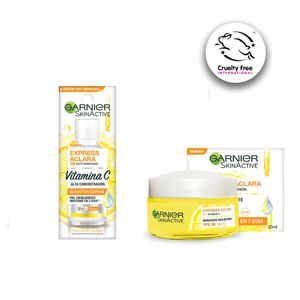 Rutina serum+ crema de día Anti manchas Express Aclara Garnier Skin Active